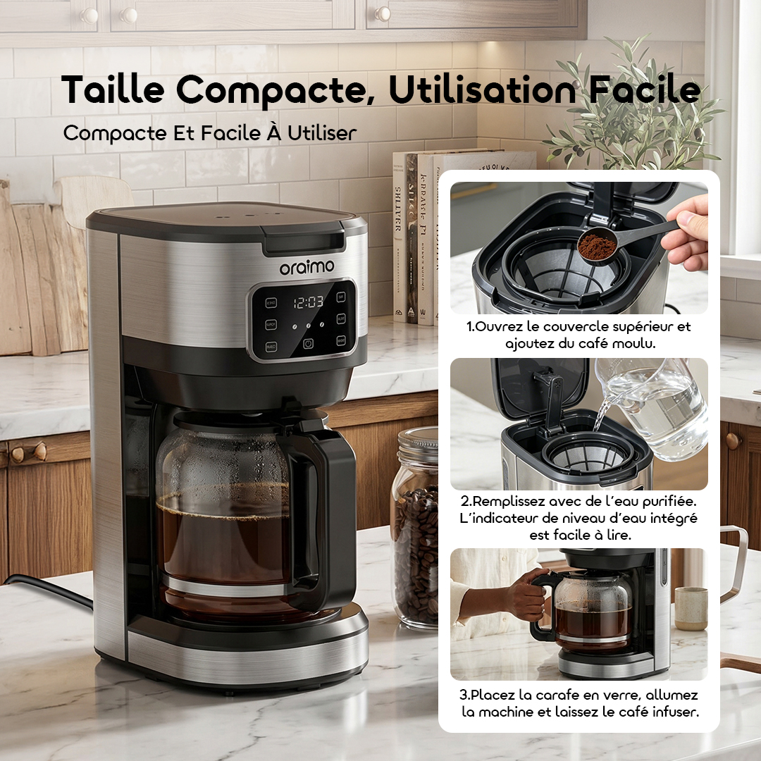 oraimo Drip Coffee Maker BrewDrip OCF-201A 03 Compact & Easy to Use