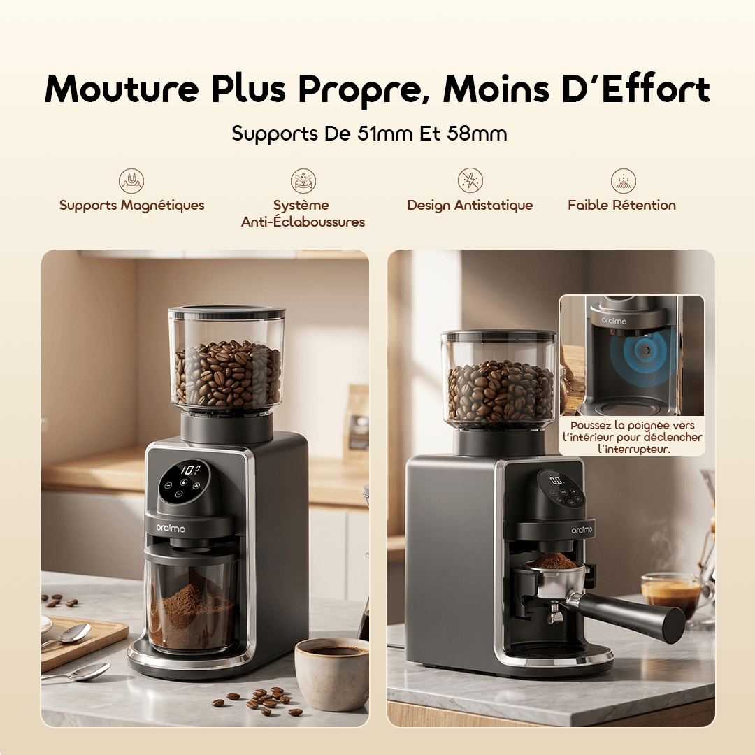oraimo Conical Burr Grinder BeanGrind Pro OCB-521A 06 Cleaner Grinding, Less Effort oraimo Conical Burr Grinder BeanGrind Pro OCB-521A 06 Cleaner Grinding, Less Effort