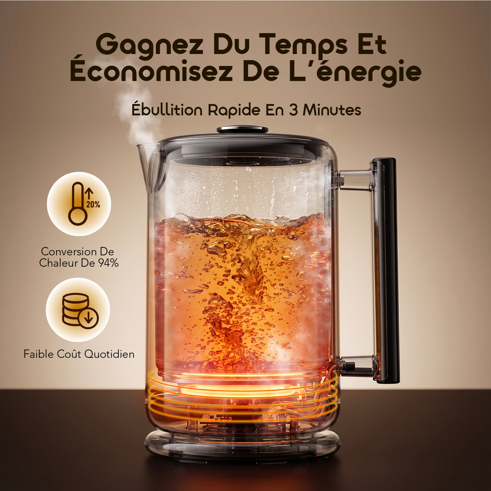 oraimo Electric Kettle FastBrew OEK-261A 02 - 3-Minute Fast Boiling oraimo Electric Kettle FastBrew OEK-261A 02 - 3-Minute Fast Boiling
