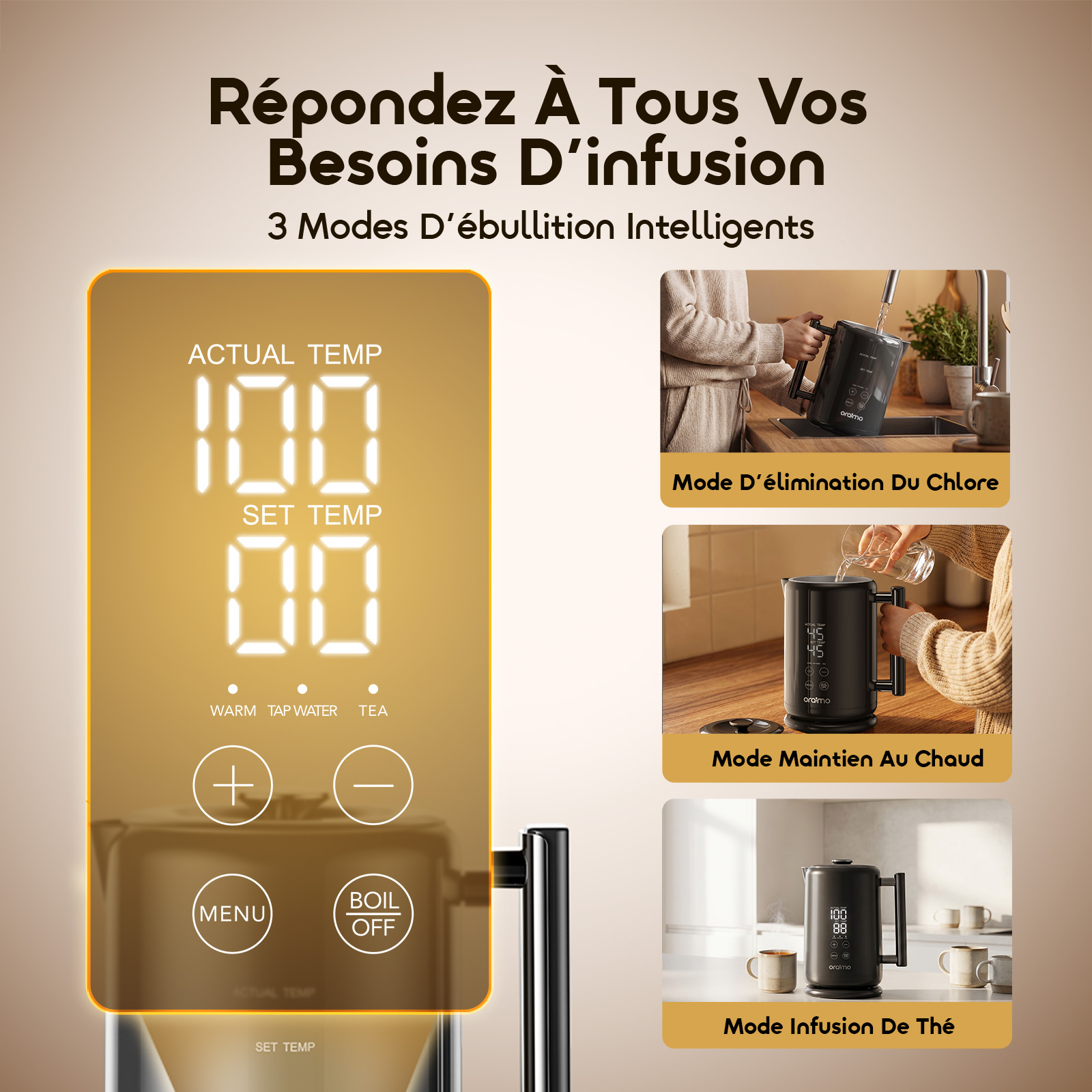 oraimo Electric Kettle FastBrew OEK-261A 03 - Multiple Smart Boiling Modes oraimo Electric Kettle FastBrew OEK-261A 03 - Multiple Smart Boiling Modes