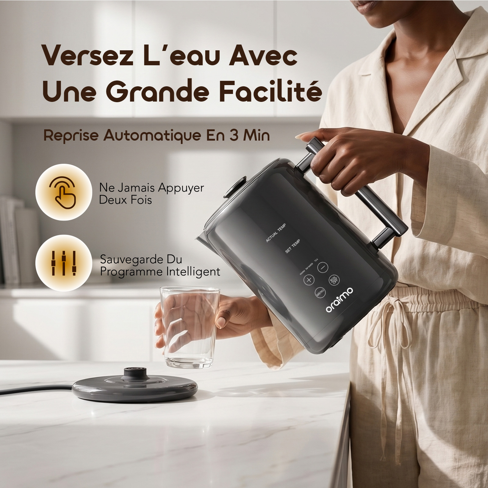 oraimo Electric Kettle FastBrew OEK-261A 07 - 3-Minute Pour Memory oraimo Electric Kettle FastBrew OEK-261A 07 - 3-Minute Pour Memory