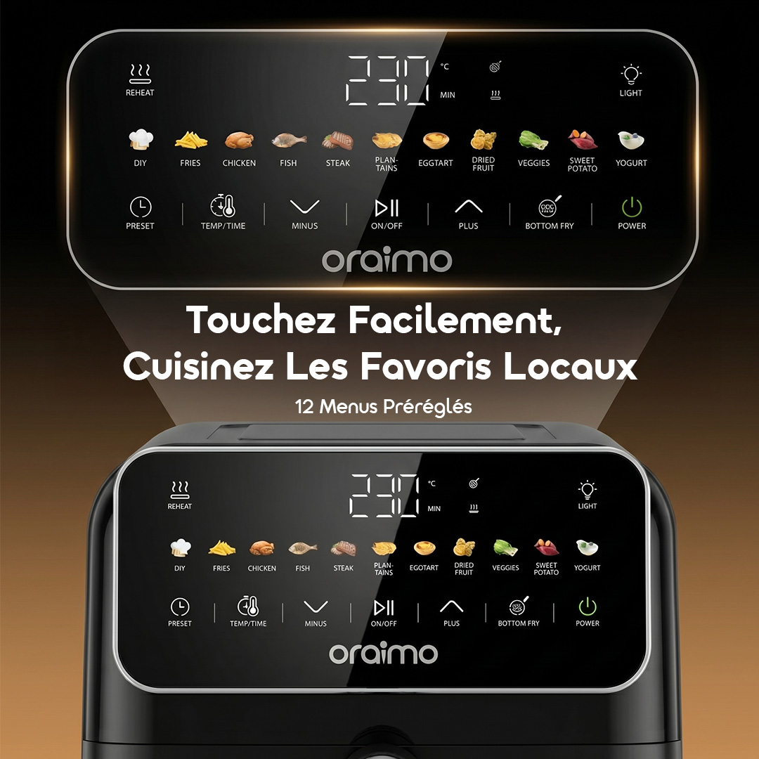 oraimo Air Fryer Intellifry OAF-502A-08 Tap Easy, Cook Local Favorites 12 Preset Menus
