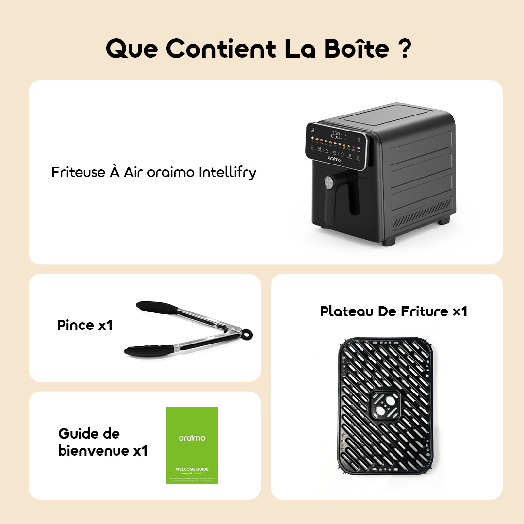 oraimo Air Fryer Intellifry OAF-502A-12 What's in the Box