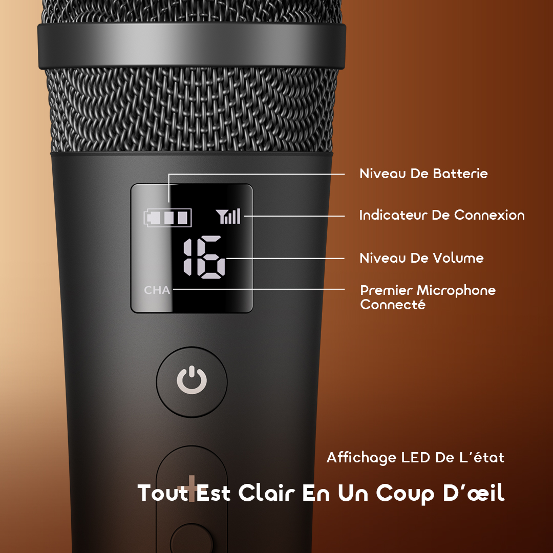 oraimo Wireless Microphone VoxMic OMH-692 6 LED Status Display