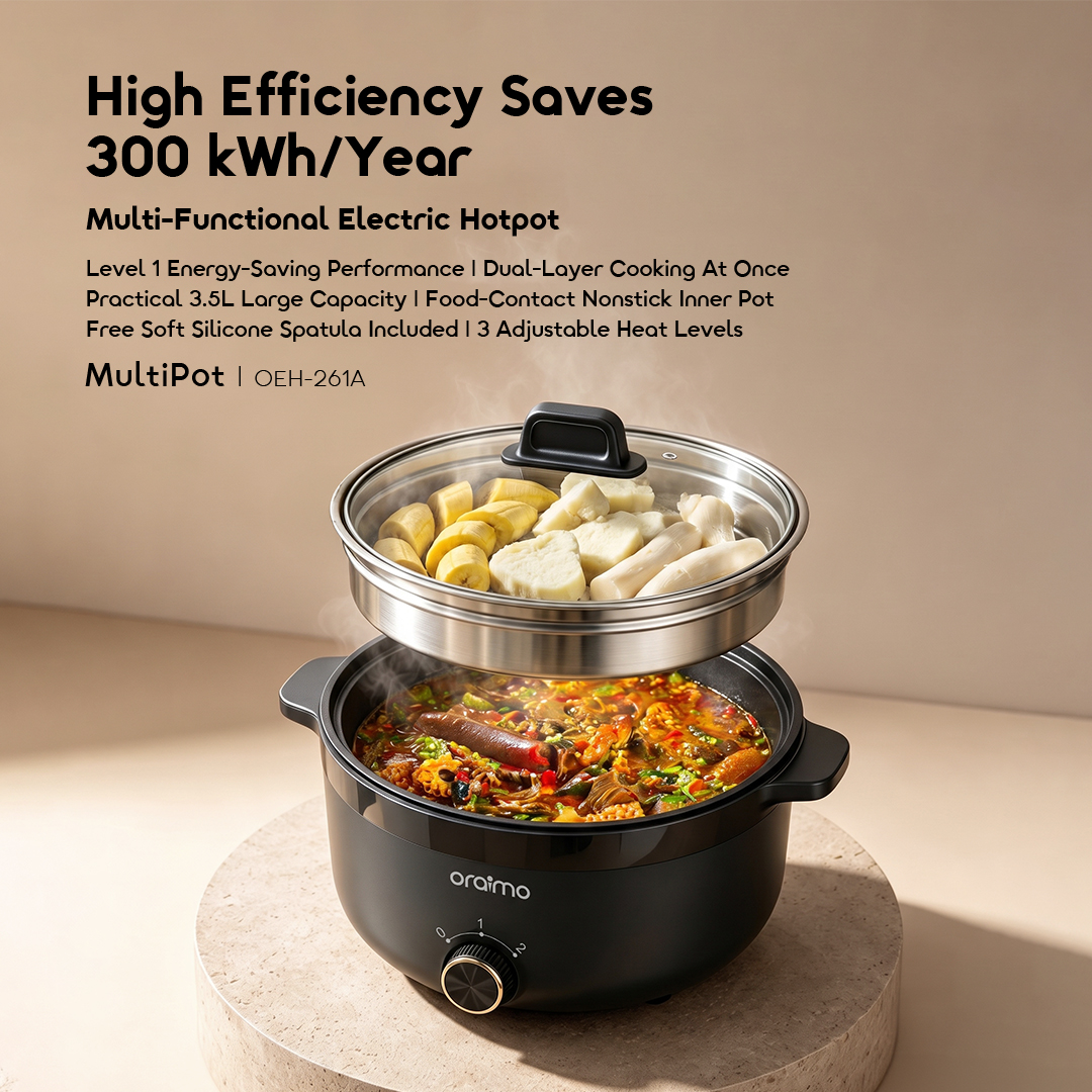 oraimo multipot multi functional electric hotpot africa OEH 261A 01 high efficiency saves 300kwh