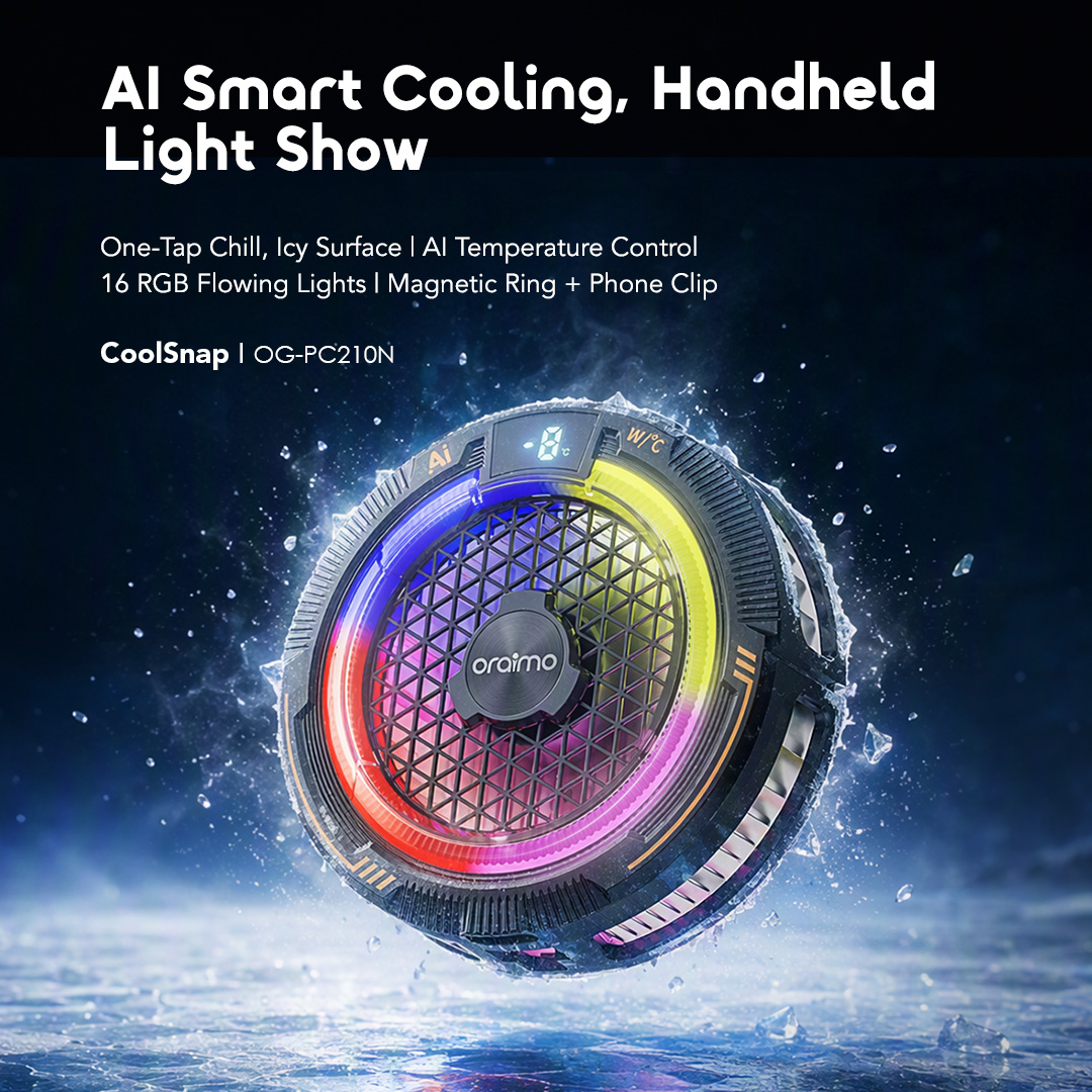 oraimo CoolSnap Magnetic Phone Cooler – Instant Ice-Cooling for Gaming