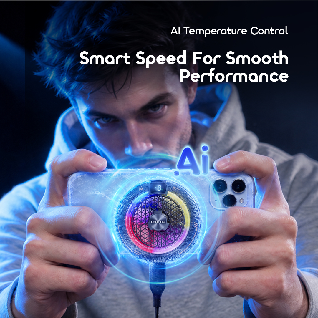 oraimo CoolSnap Magnetic Phone Cooler – Instant Ice-Cooling for Gaming