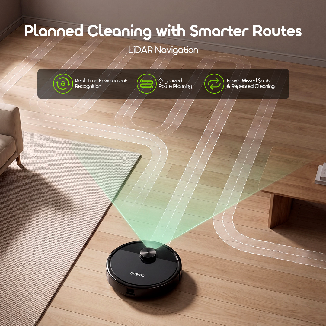 oraimo LumaSweep ORV-501A 02 planned cleaning smarter routes oraimo LumaSweep ORV-501A 02 planned cleaning smarter routes