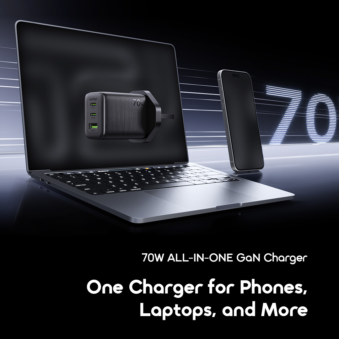 oraimo HyperGaN 701 70W GaN Fast Charger with 3 Ports