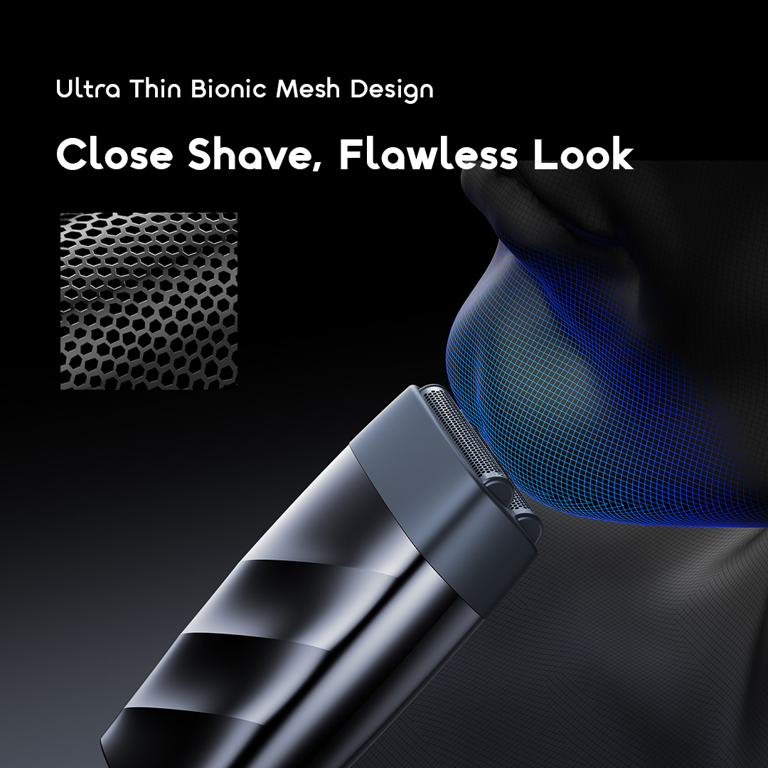 oraimo MasterShave Pro 2-in-1 Electric Shaver & Hair Clipper | 13000RPM, Ultra-Thin Bionic Foil
