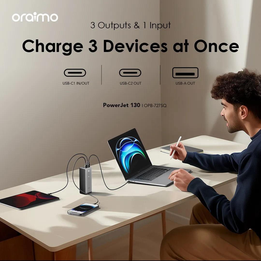 oraimo PowerJet 130 with 3 Outputs
