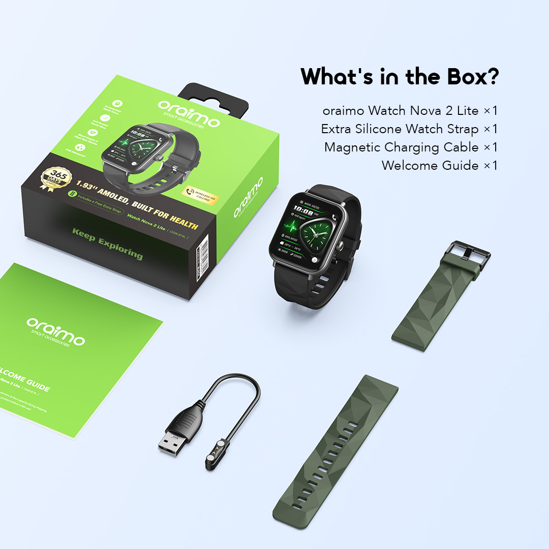 oraimo smart watch watch nova2 lite osw 814l wireless in the box 12 oraimo smart watch watch nova2 lite osw 814l wireless in the box 12