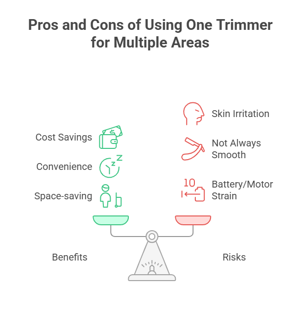 Pros and cons of using one trimmer for multiple areas