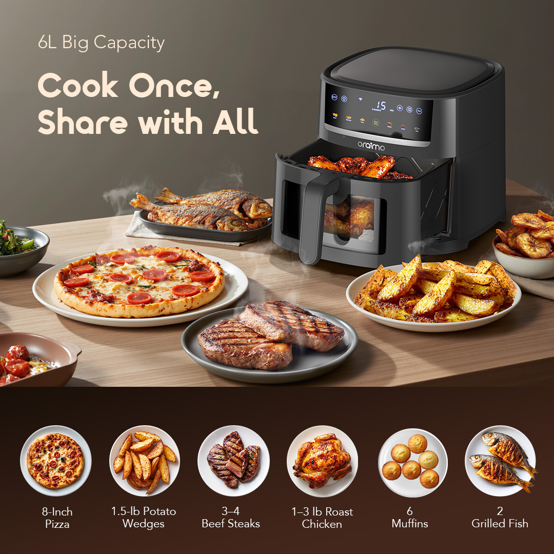 oraimo airfryer NutriFry S1 Ultra OAF-521A-9 6L Big Capacity