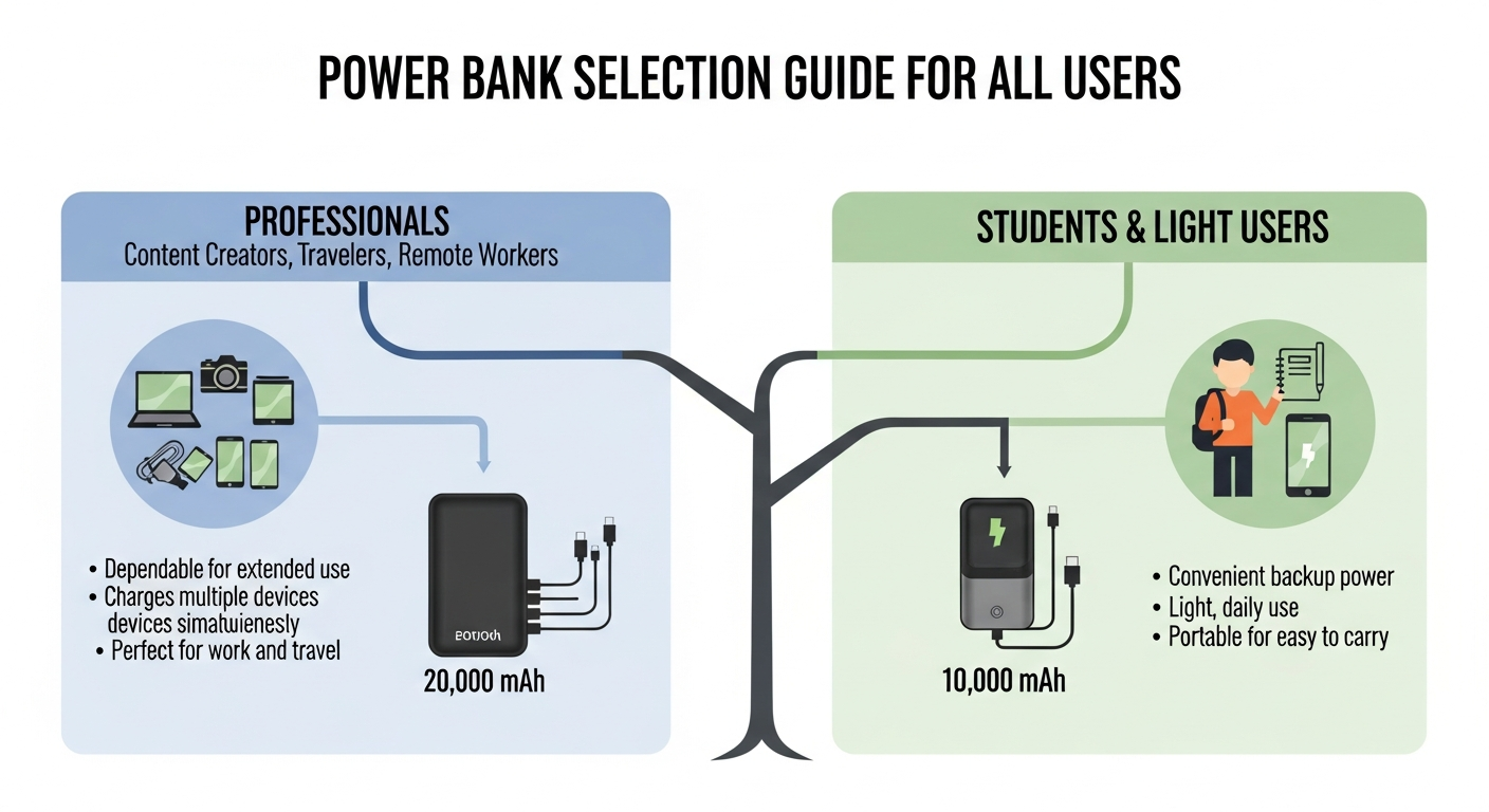 A tree chart guidance for power bank selection