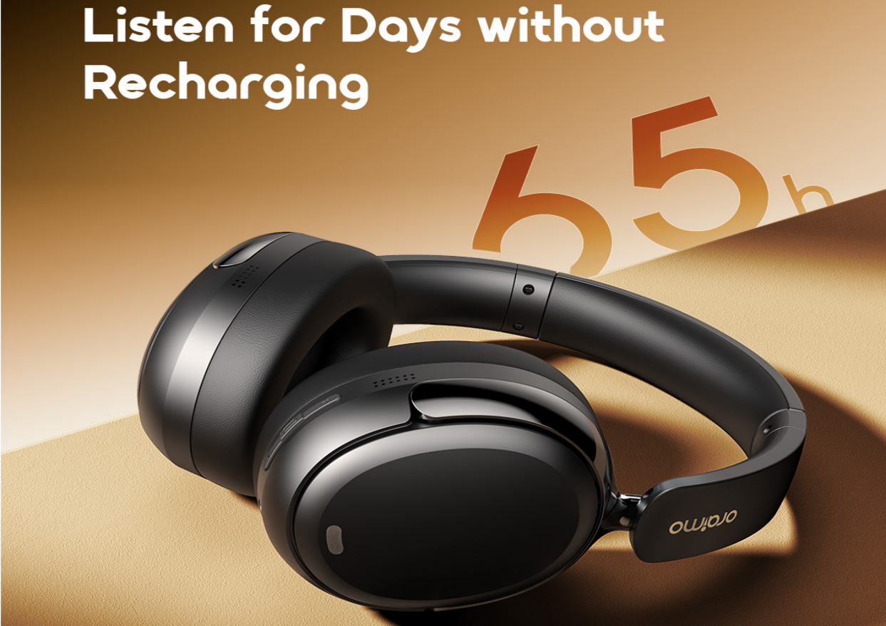 oraimo BoomPop N Wireless Headphones support up to 65 hours of use