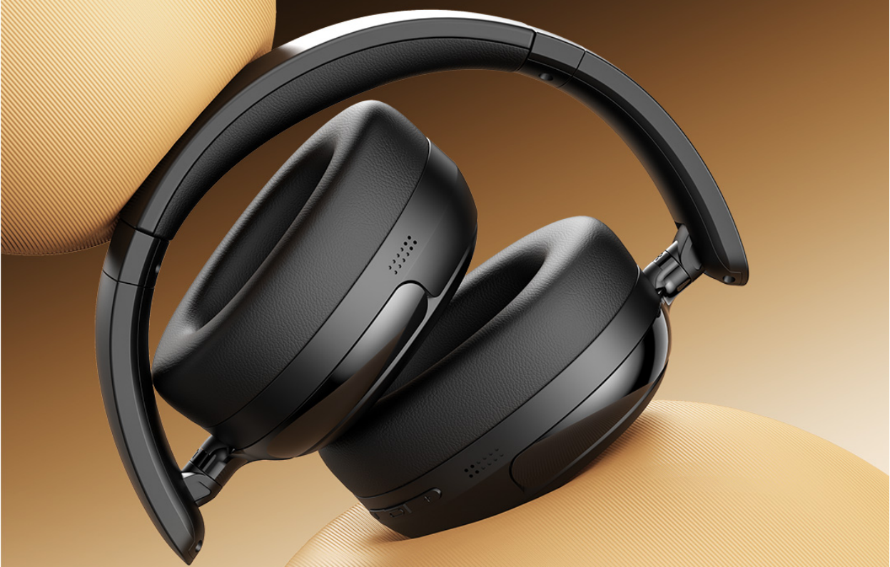 oraimo headphones with soft memory foam ear cushions and an adjustable padded headband