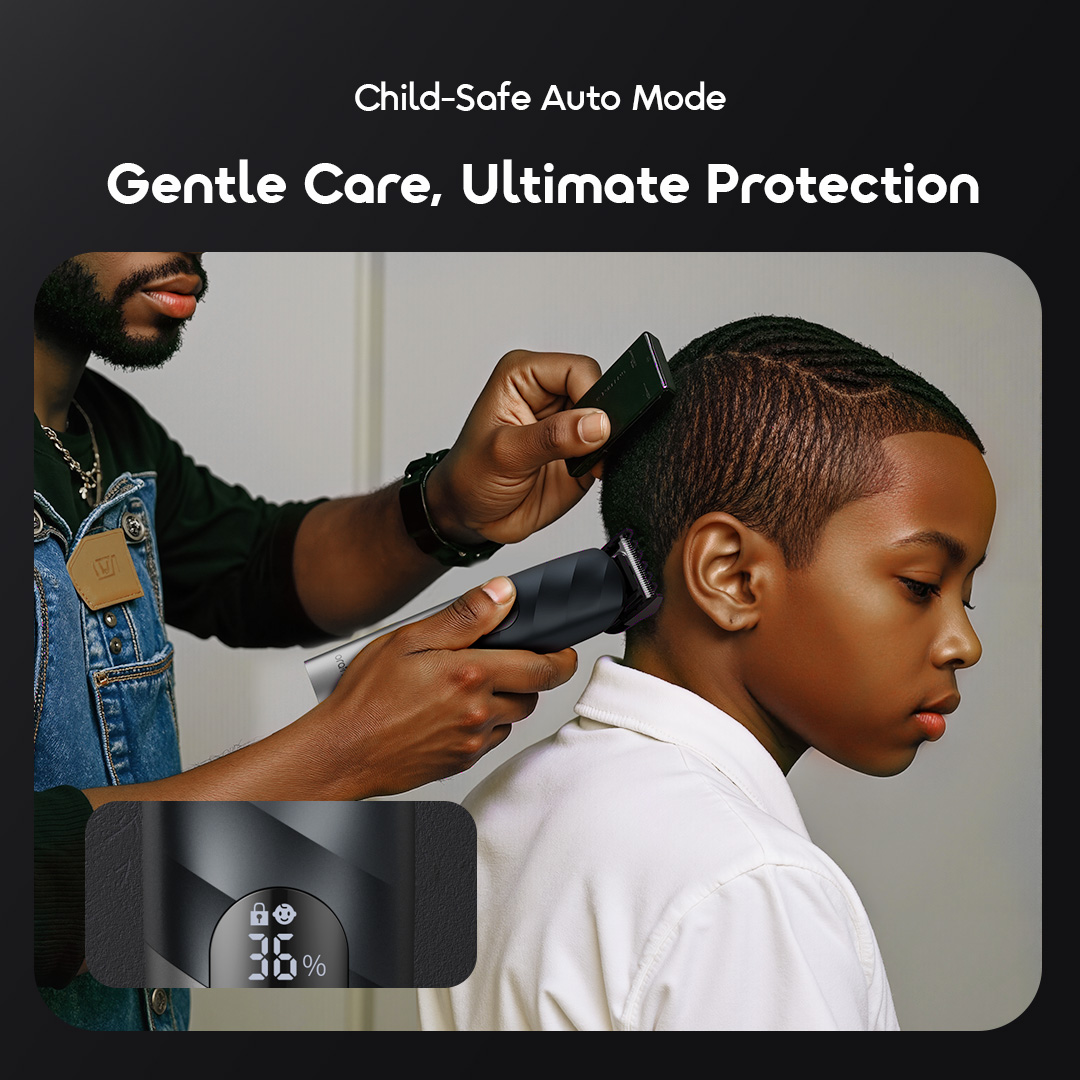 Using oraimo OTS-230 for child hair trimming