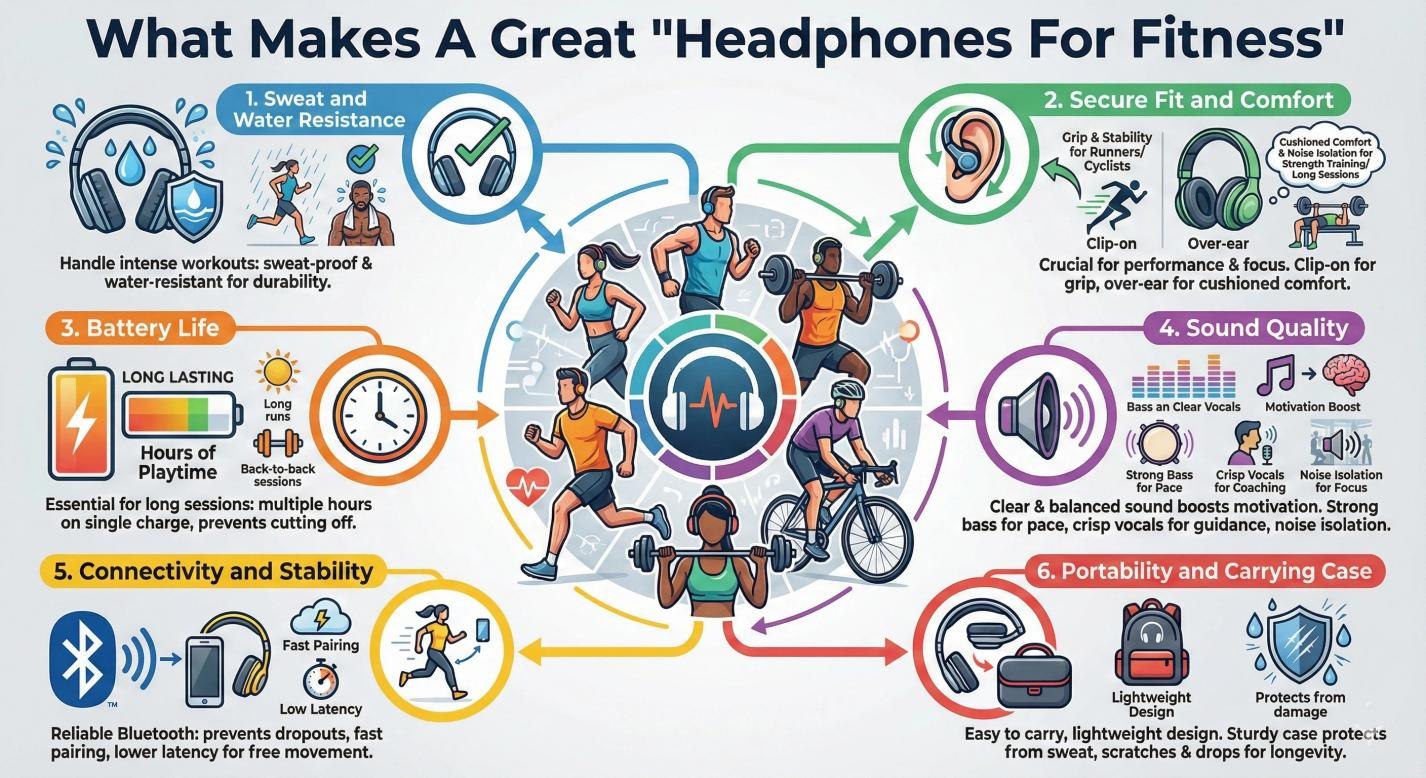 Top 5 factors to make a great headphone for fitness Top 5 factors to make a great headphone for fitness