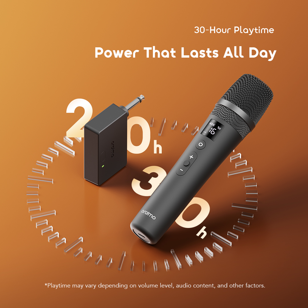 oraimo Wireless Microphone VoxMic OMH-692 5 30-Hour Playtime