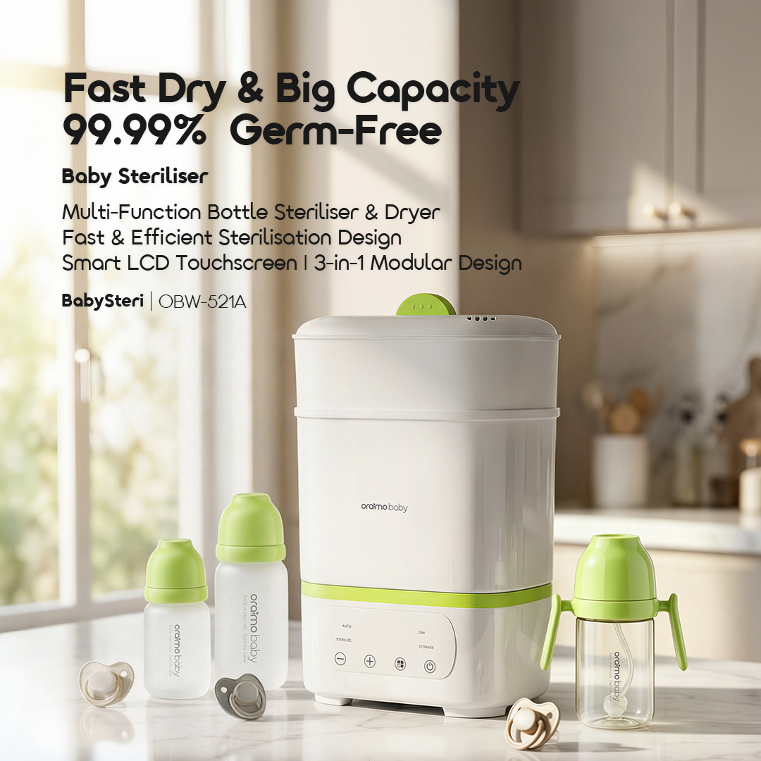 oraimo Baby Steriliser BabySteri OBW-521A-1 Fast Dry & Big Capacity, 99.99% Germ-Free
