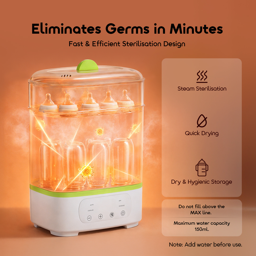 oraimo Baby Steriliser BabySteri OBW-521A-3 Fast & Efficient Sterilisation Design | Eliminates Germs in Minutes