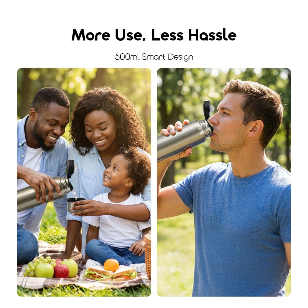 oraimo Insulated Water Bottle ThermoShare 500 OHDW-006 6 More Use, Less Hassle 500ml Smart Design