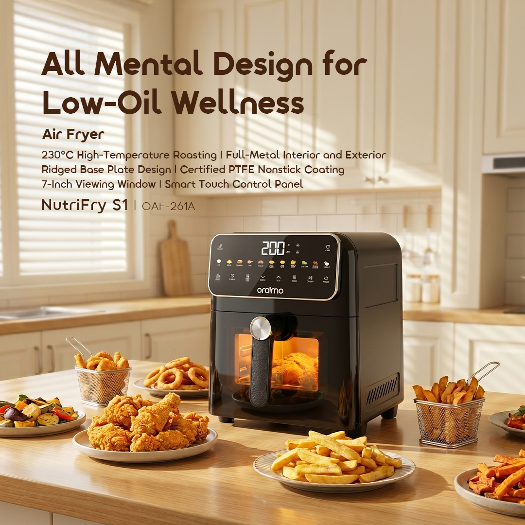 oraimo Air Fryer NutriFry S1 OAF-261A-01 All Mental Design for Low-Oil Wellness