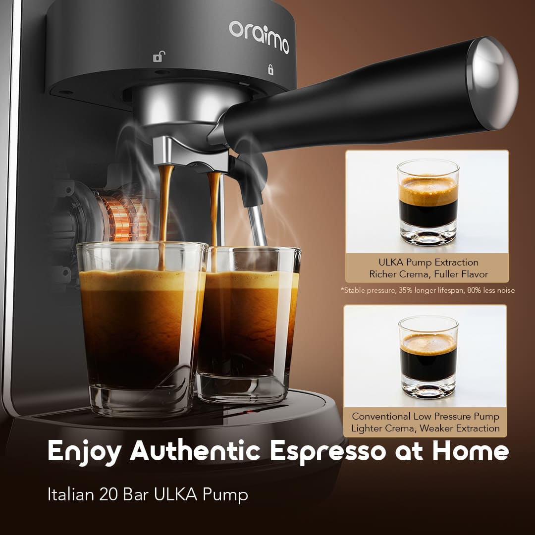 oraimo Espresso Coffee Maker BrewSemi OCE-32A 03 Italian 20 Bar ULKA Pump