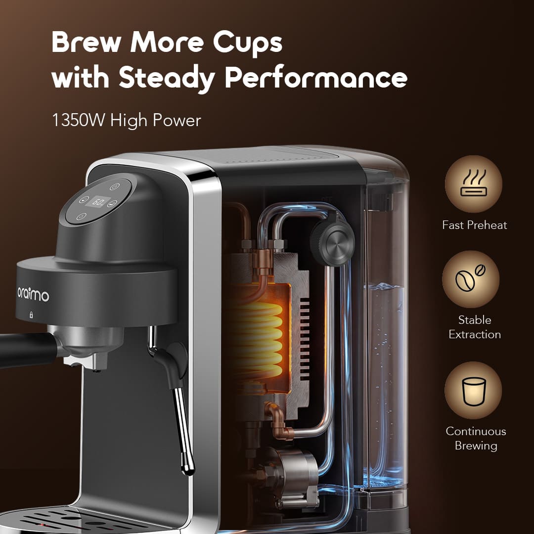 oraimo Espresso Coffee Maker BrewSemi OCE-32A 04 1350W High Power