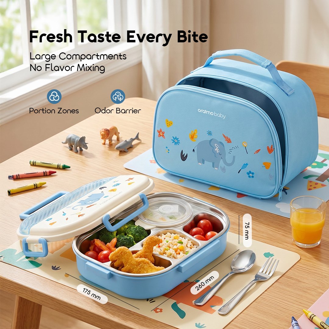 oraimo baby kids lunch box tastybox obf-563a 03 large compartments no flavor mixing oraimo baby kids lunch box tastybox obf-563a 03 large compartments no flavor mixing