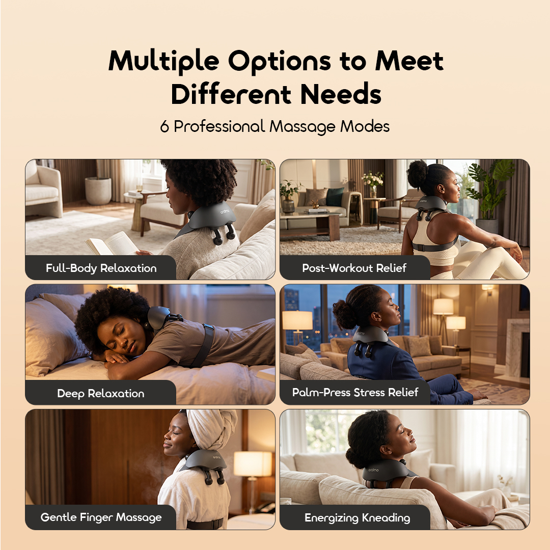 oraimo NeckEase Neck & Shoulder Massager – 3 Heat Levels & Hands-Free Fit