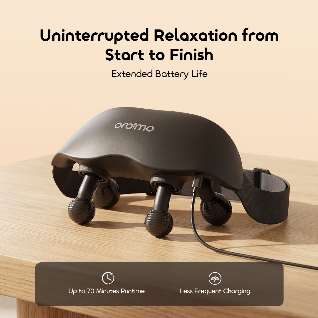 oraimo NeckEase Neck & Shoulder Massager – 3 Heat Levels & Hands-Free Fit