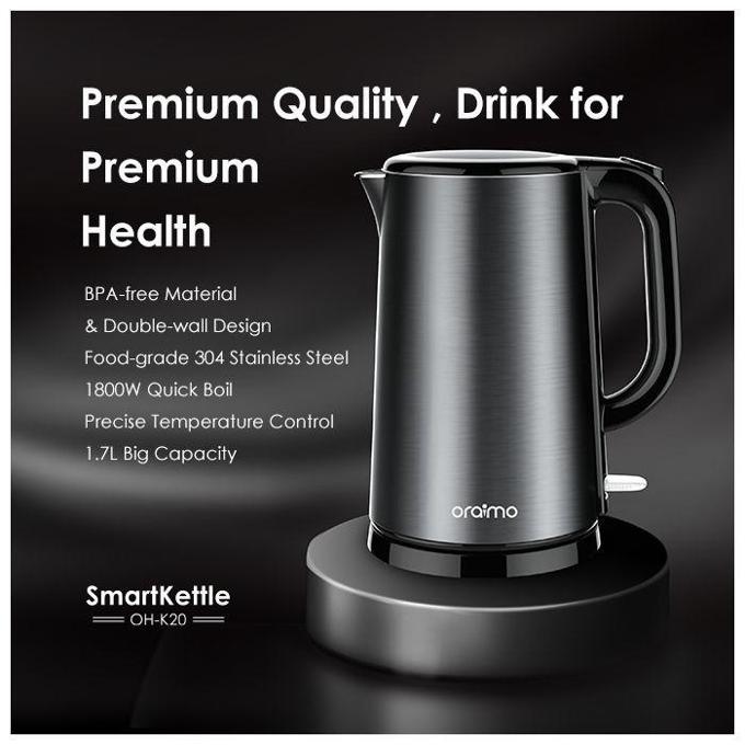 Oraimo OH-K20 Stainless Steel Electric Smart Kettle - 1.7 Litre - Black