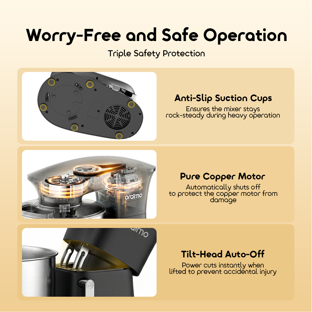 oraimo Stand Mixer OminiMix OBL-551A 05 Worry-Free and Safe Operation