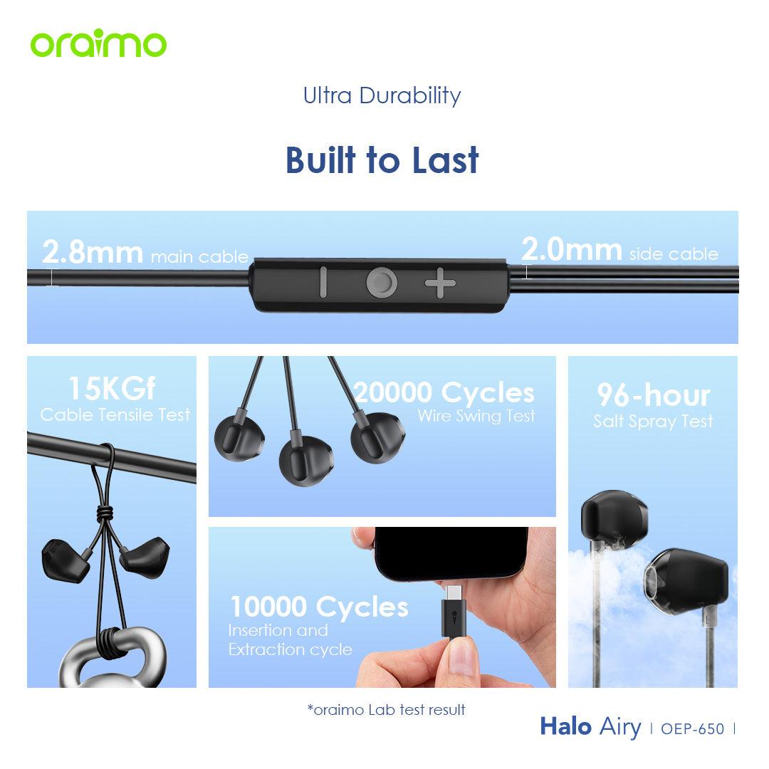 oraimo Halo Airy Type-C Half In-ear Wired Headphones OEP-650