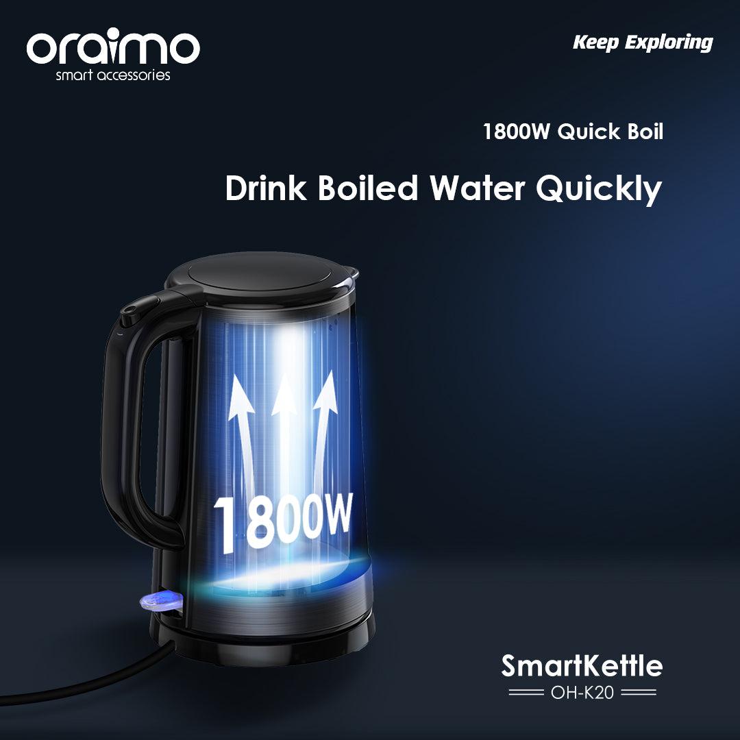 Oraimo OH-K20 Stainless Steel Electric Smart Kettle - 1.7 Litre - Black