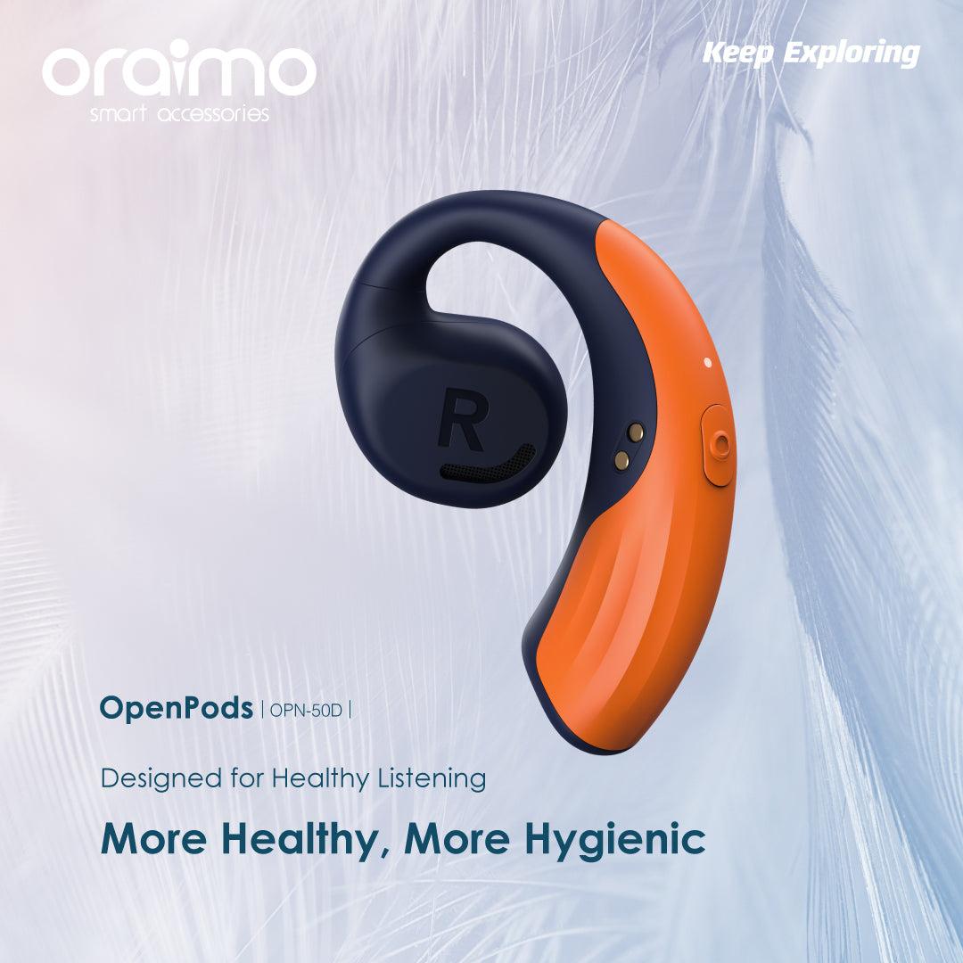 oraimo OpenPods 40Hr Long Playtime IPX5 4-mic Noise Reduction Open-ear True  Wireless Earphones