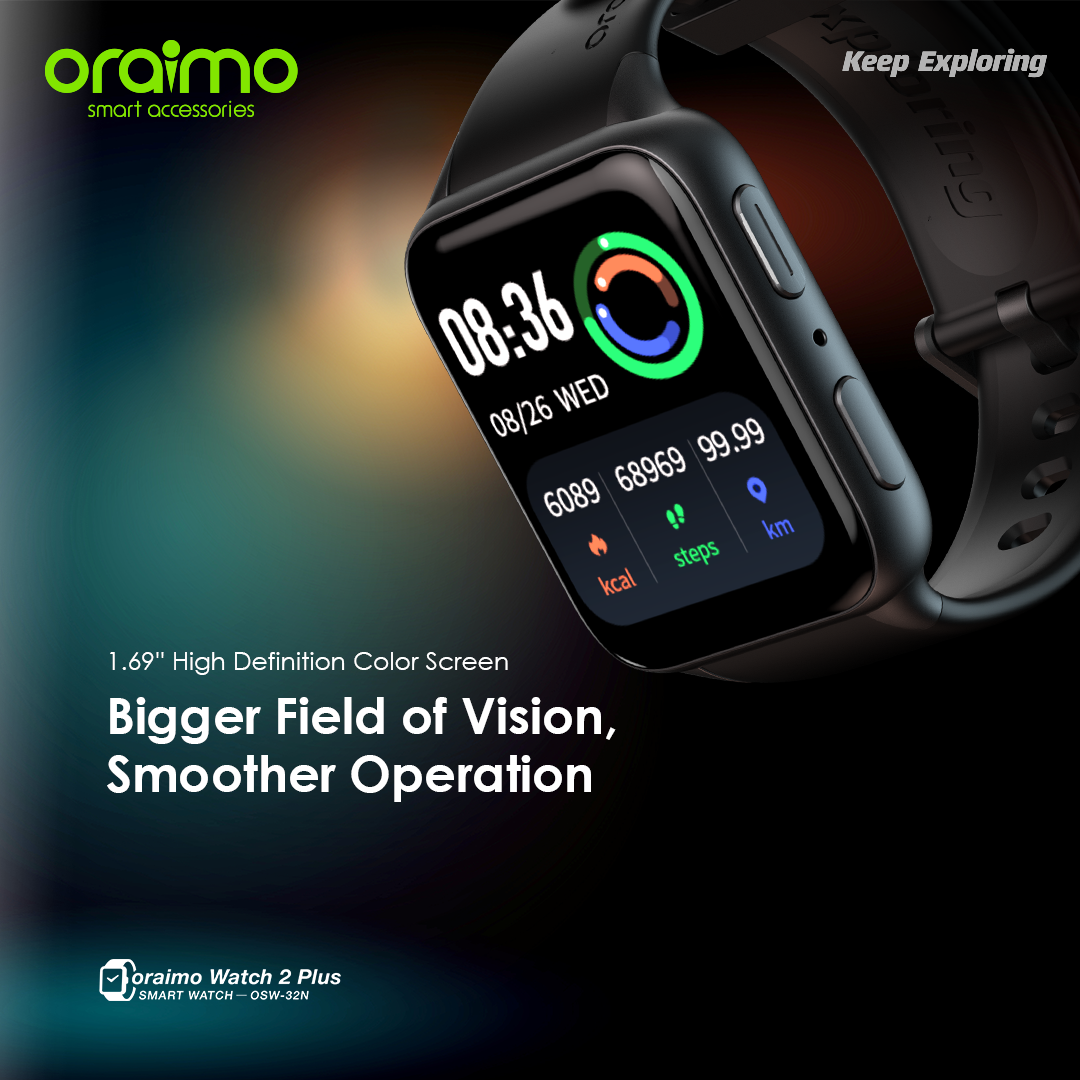 Oraimo Watch R OSW-23N Smartwatch (12 Month Warranty) - Extreme Gadgets