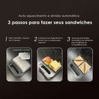 SmartSandwichMaker 750W Máquina de Sanduíches
