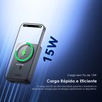 MagPower 15 Power Bank de 10000mAh com Carregamento Sem Fio e com Fio