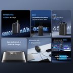 PowerJet 501 Carregamento de 4 dispositivos carrega totalmente o telefone até 11 vezes PowerJet 501