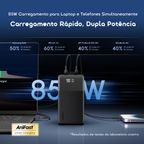 PowerJet 501 Carregamento de 4 dispositivos carrega totalmente o telefone até 11 vezes PowerJet 501