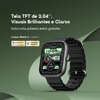 oraimo Watch 6 Relógio inteligente com monitor de ritmo cardíaco e oxigénio no sangue com ecrã TFT de 2,04"