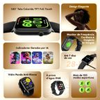 Watch 6N Relógio inteligente com ecrã a cores totalmente sensível ao toque