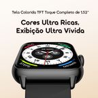 Watch 6 Nano Relógio inteligente com ecrã TFT totalmente sensível ao toque de 1,52"