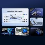 PowerTrans Adaptador multifunções USB-C 7 em 1