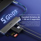 PowerTrans Adaptador multifunções USB-C 7 em 1