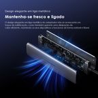 PowerTrans Adaptador multifunções USB-C 7 em 1