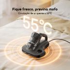CozyClean Aspirador de Colchão com Sensor de Ácaros e Sucção de 12kPa